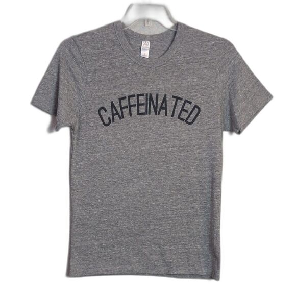 CAFFEINATED Gray Graphic Tee Adult L - Picture 1 of 3